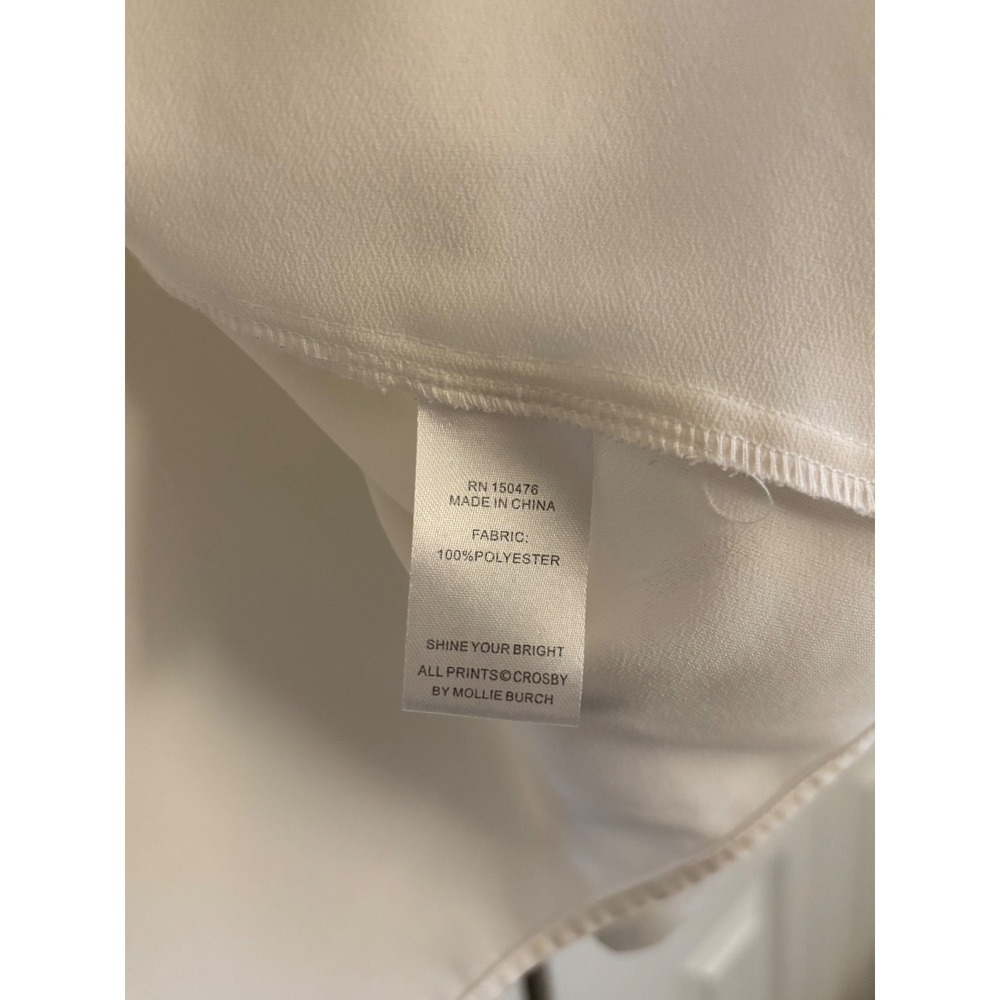 Crosby by Mollie Burch Cream & Black Ruffle Sleeve Top Size XS (Oversized Fit) - Picture 6 of 8